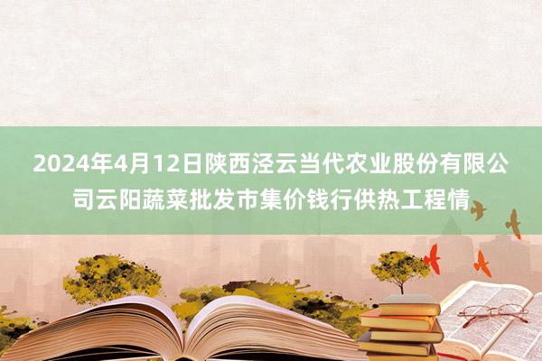 2024年4月12日陕西泾云当代农业股份有限公司云阳蔬菜批发市集价钱行供热工程情